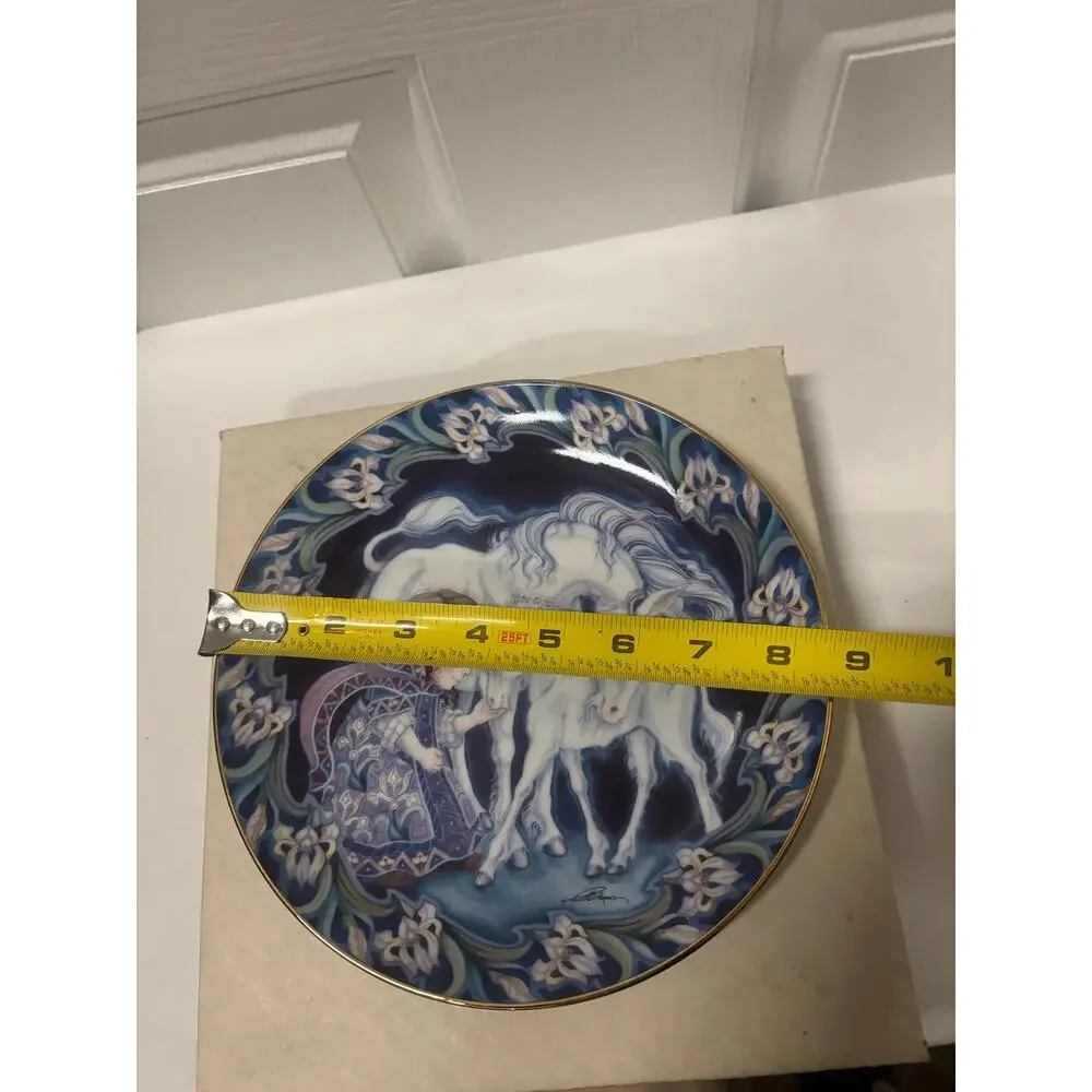 Vintage 1990 Jody Bergsma Rainbow To Ride On Unicorn Reco Plate 8.5”